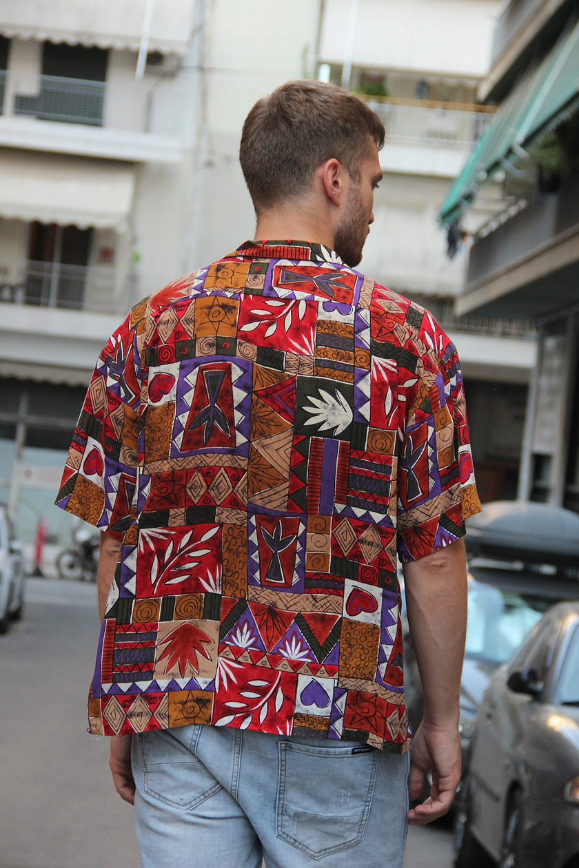 Vintage funky patterned shirt (M)