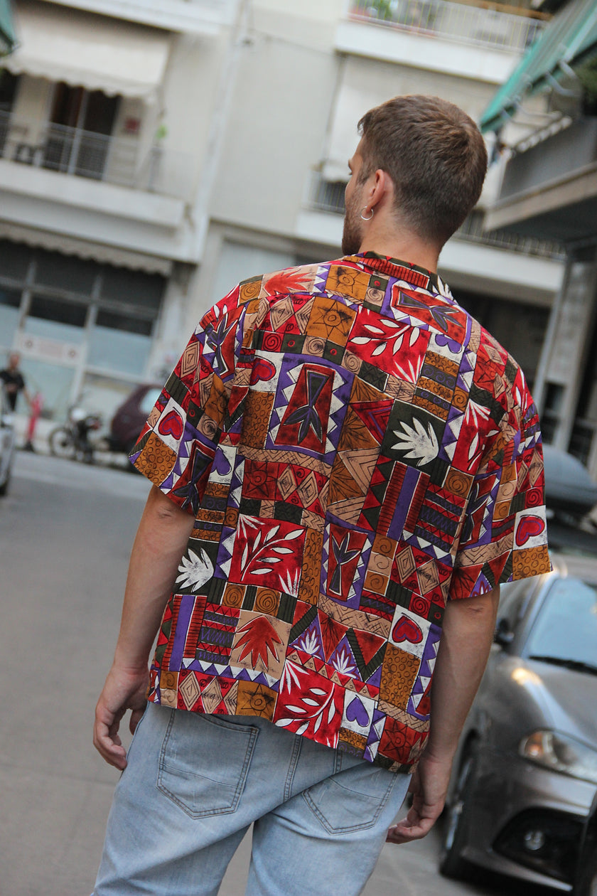 Vintage funky patterned shirt (M)