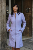 Stunning 90s style lilac genuine leather jacket (S/M)