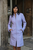 Stunning 90s style lilac genuine leather jacket (S/M)