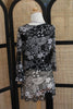 Sheer Black & White Floral Mini Mesh dress