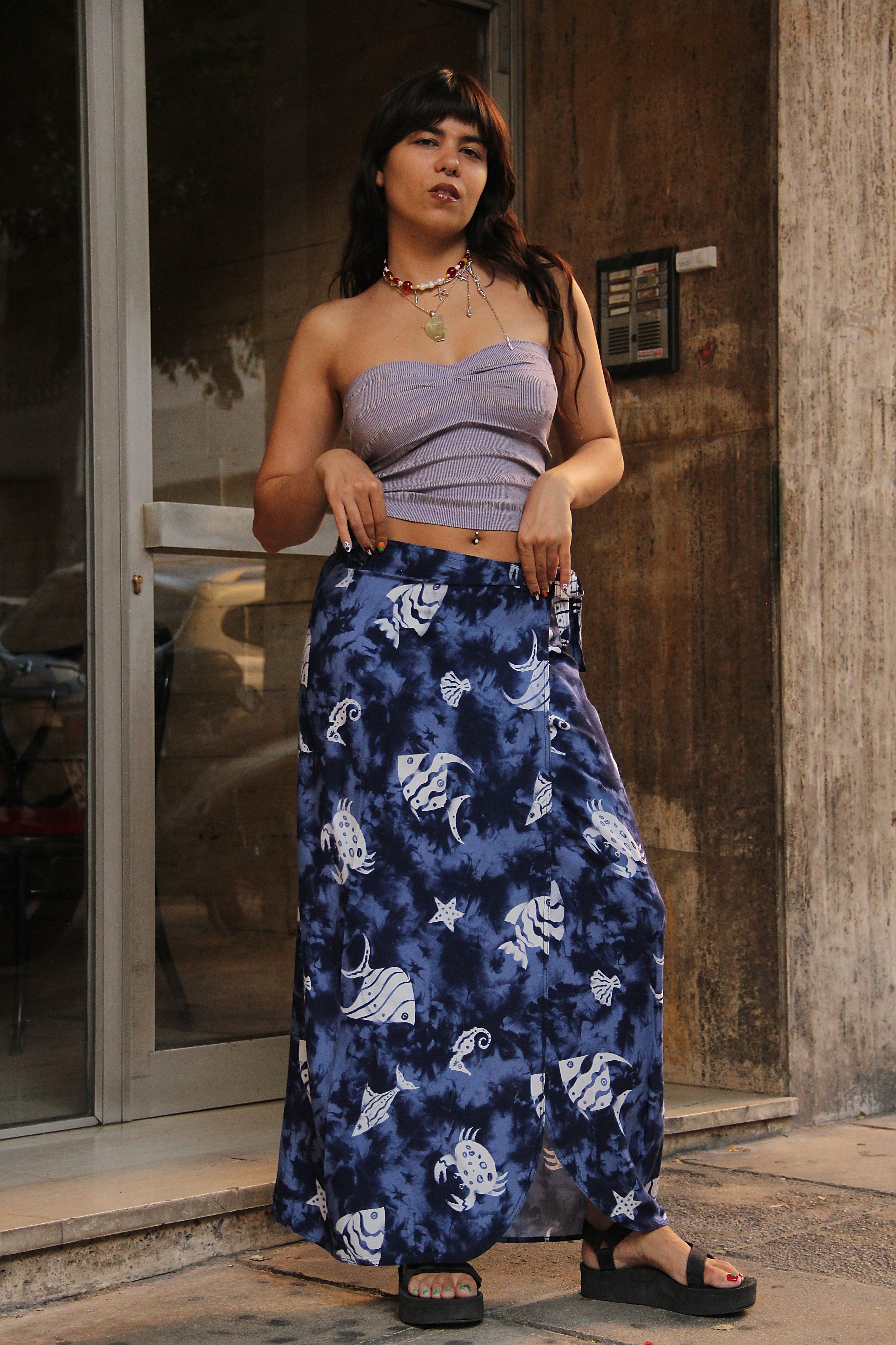 Vintage funky wrap skirt (M/XL)