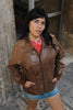 Vintage Men's brown leather bomber jacket (S)