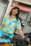 Vintage floral cropped shirt (M/L)