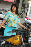 Vintage floral cropped shirt (M/L)