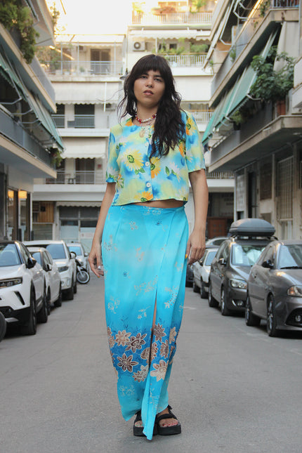 Vintage maxi funky wrap skirt (XS/S)