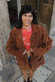 Stunning Men's vintage western style genuine suede jacket (L/XL)