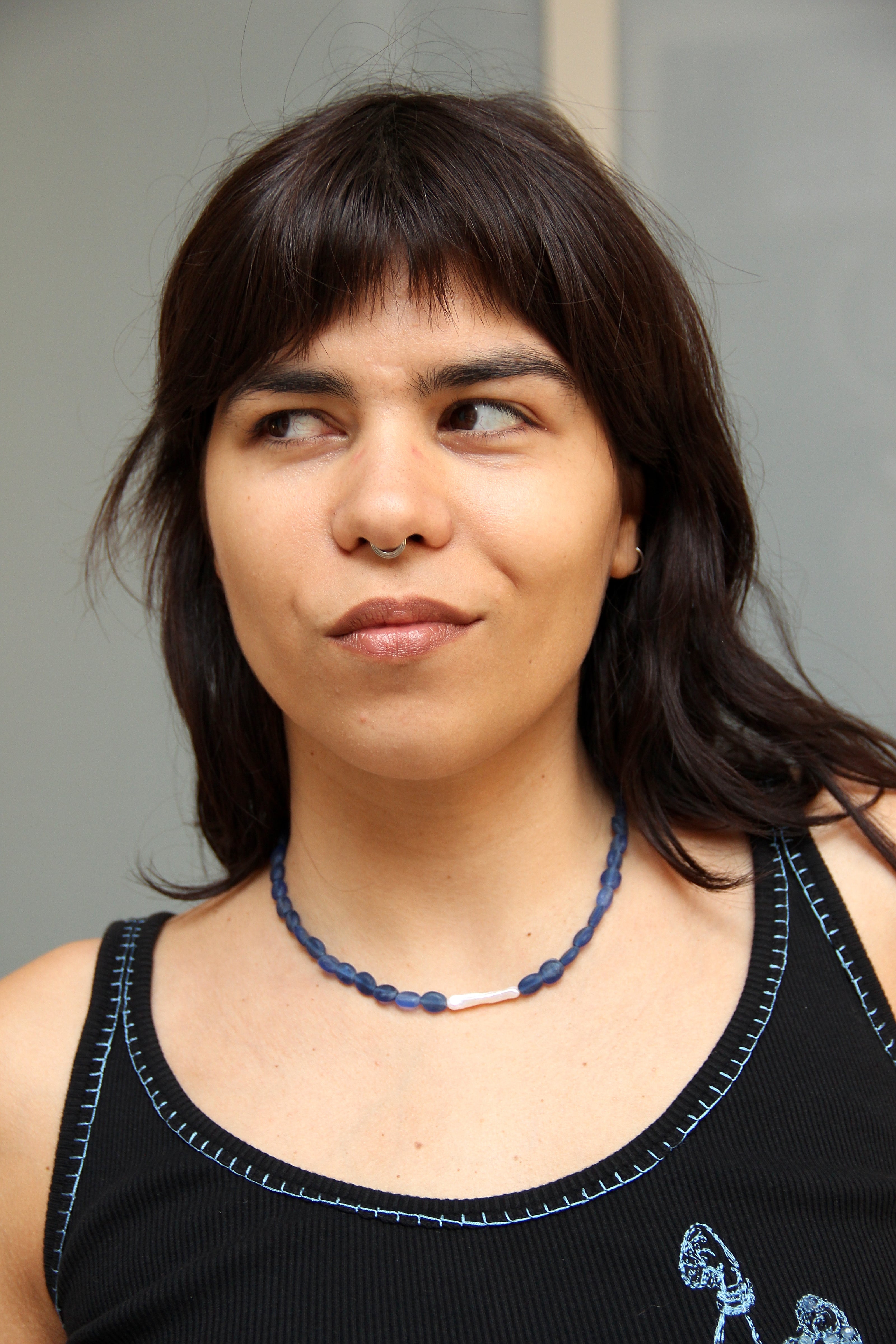 Handmade glass & pearl necklace