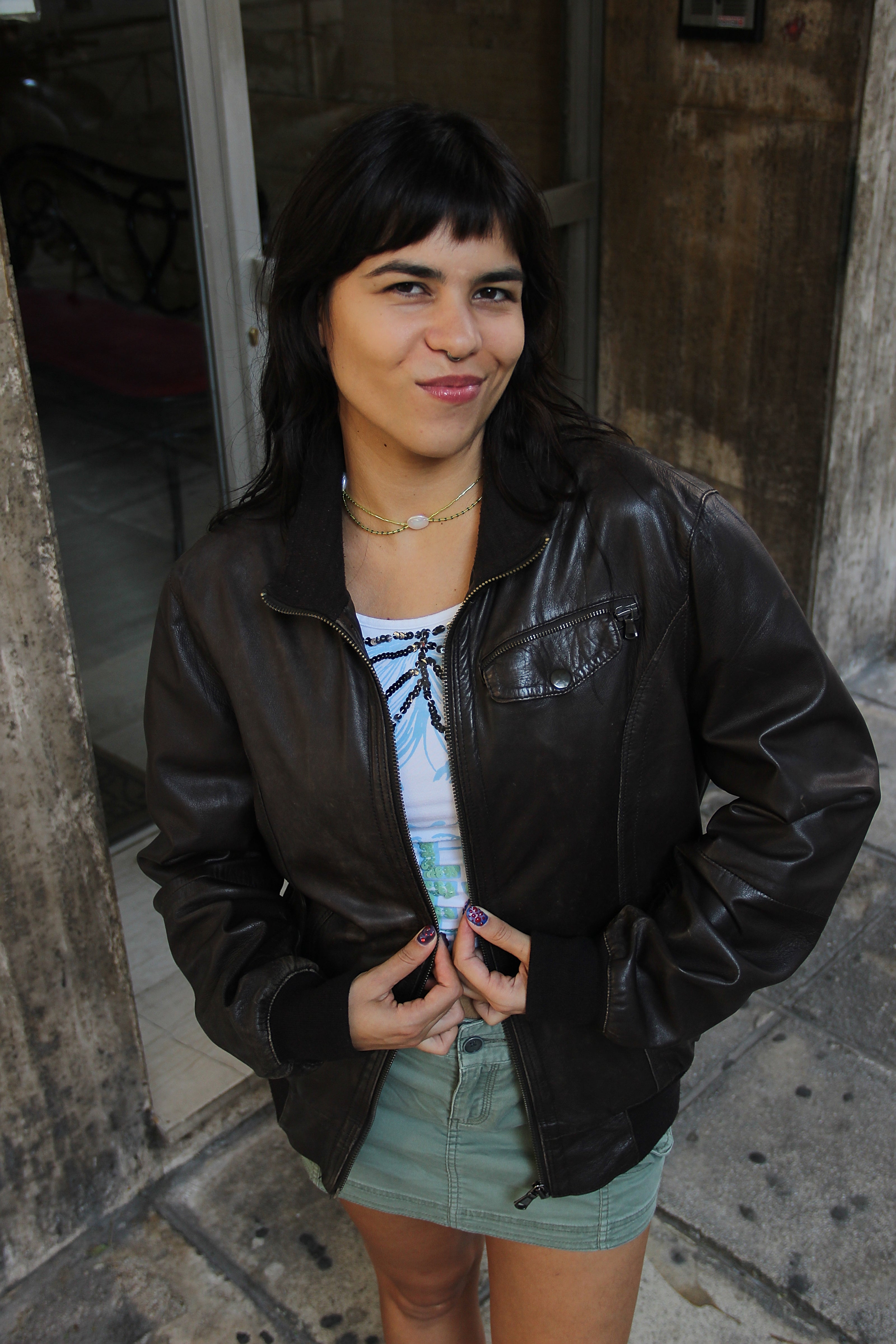 Vintage Men’s genuine leather bomber jacket (M)