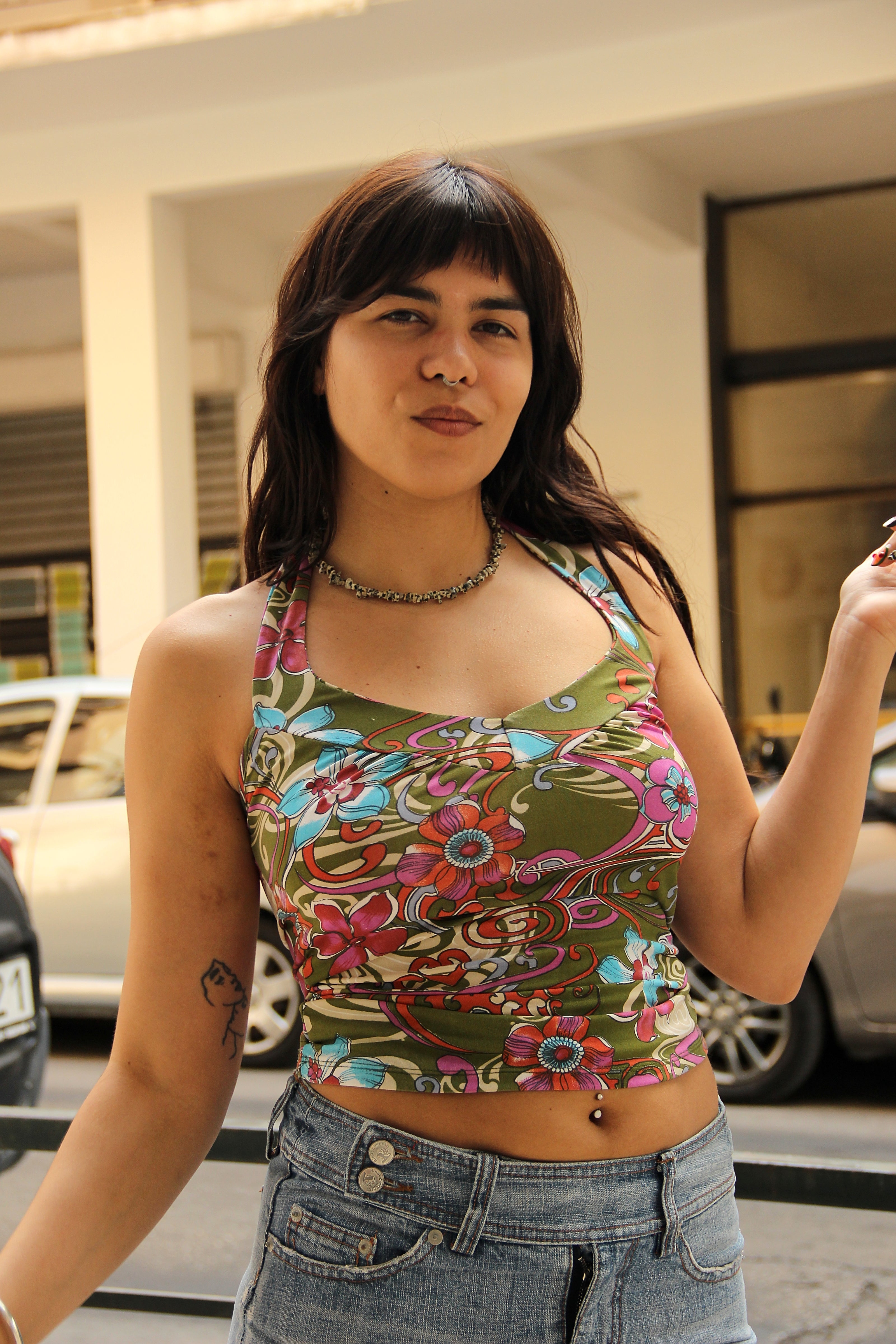 Super cute floral backless top (S/L)