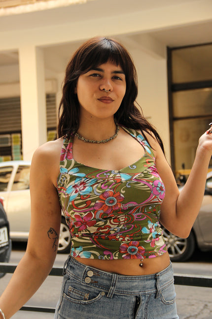 Super cute floral backless top (S/L)