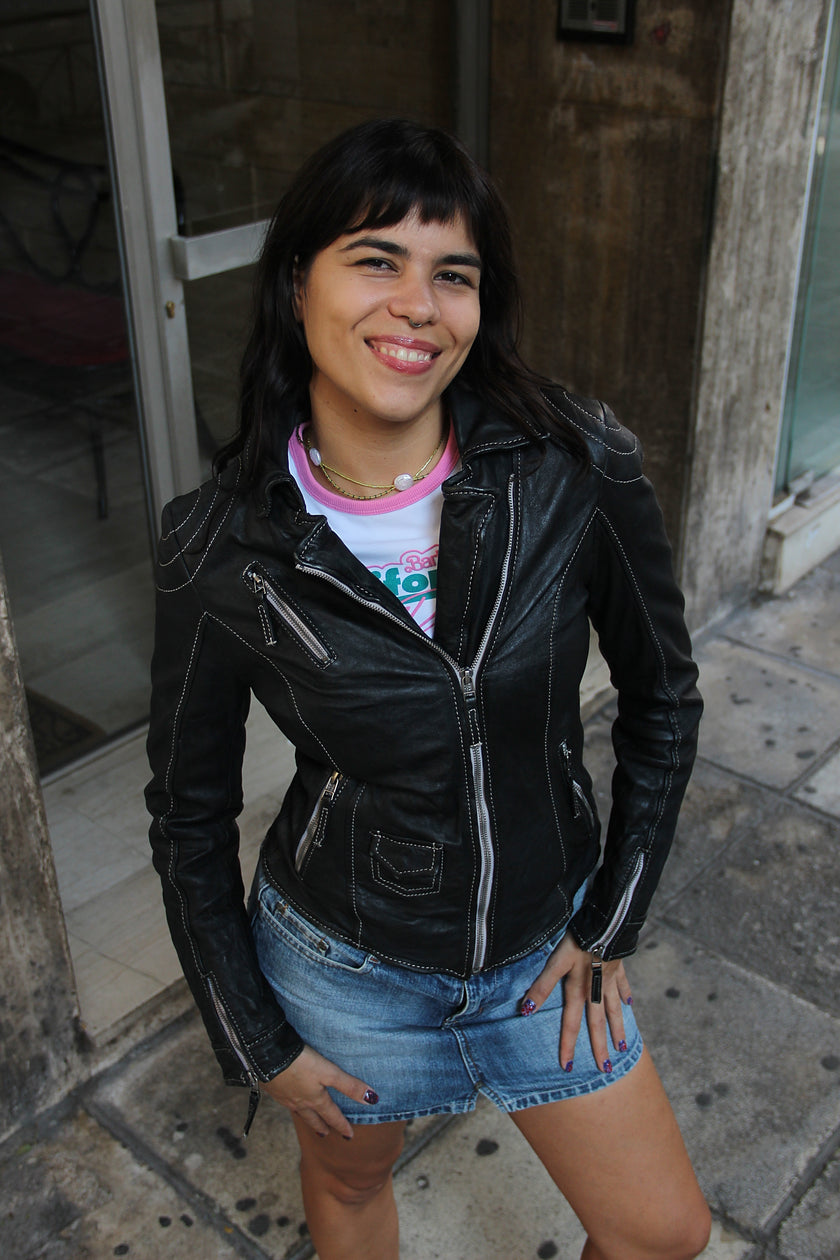 Vintage genuine leather jacket (S)