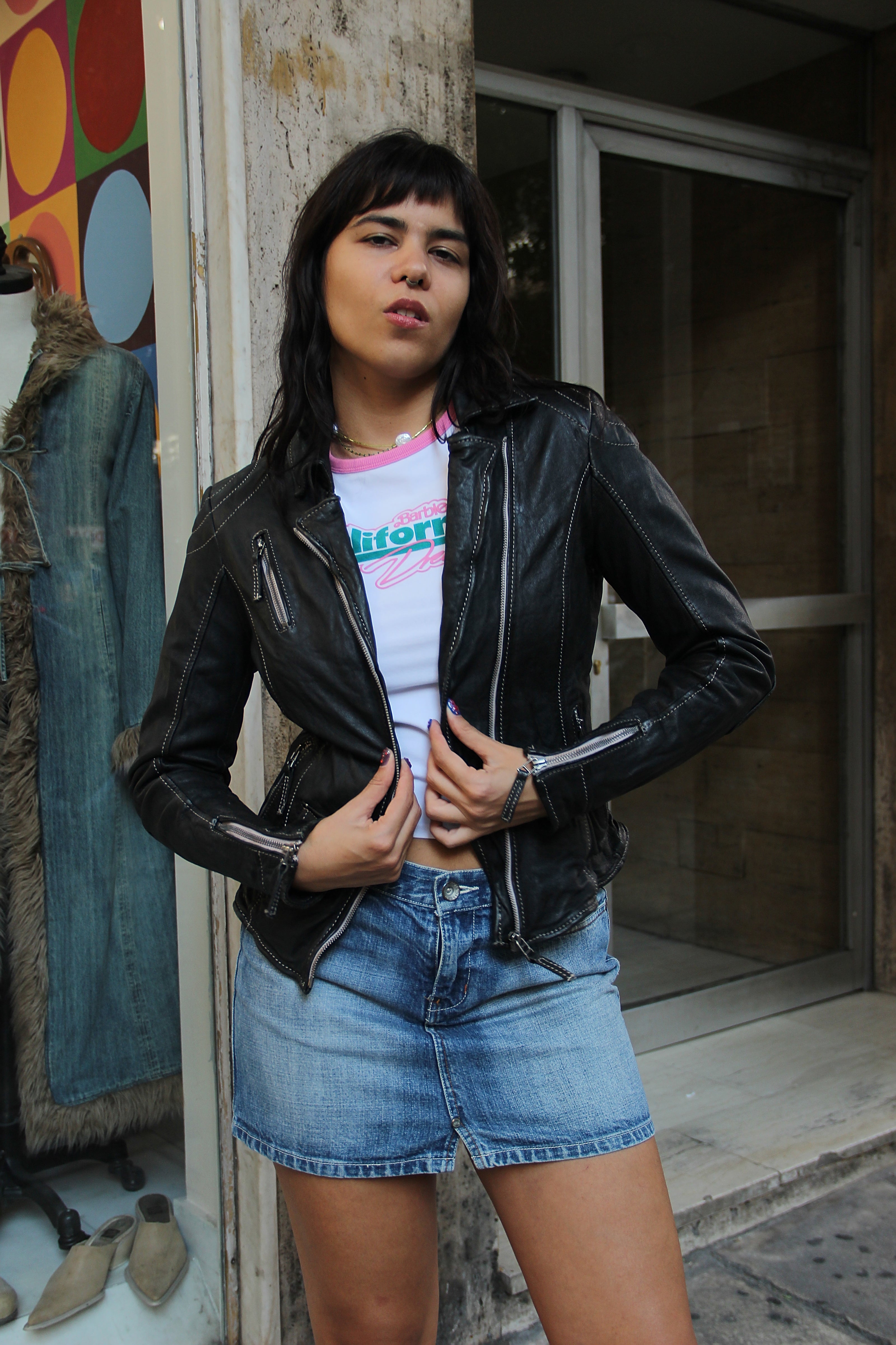 Vintage genuine leather jacket (S)
