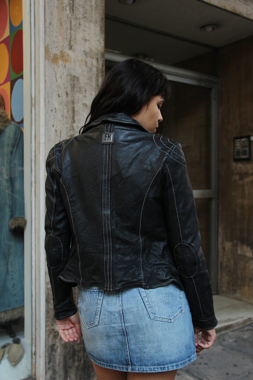 Vintage genuine leather jacket (S)