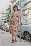Vintage abstract patterned dress (L)