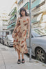 Vintage abstract patterned dress (L)