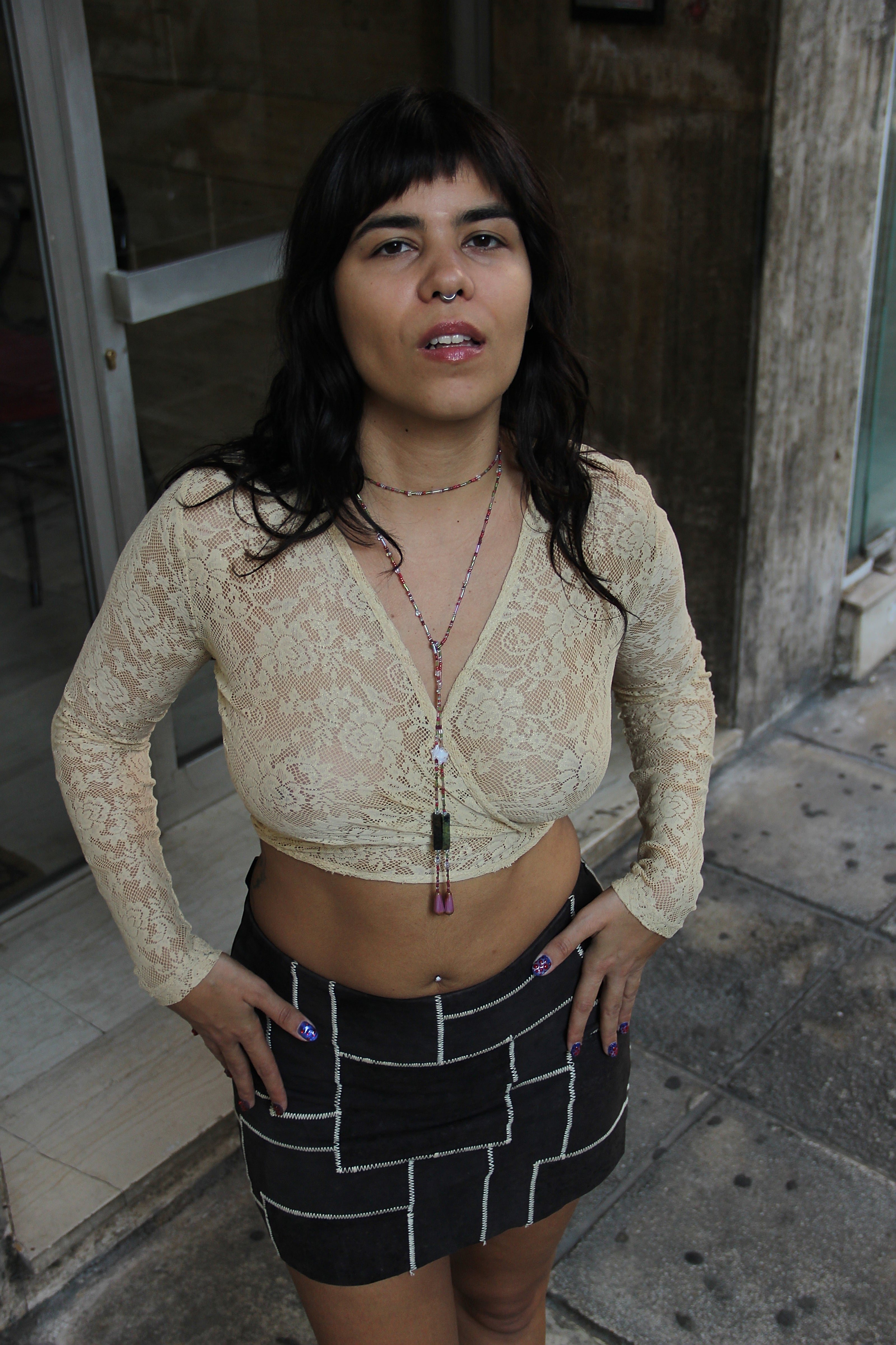 Super cute see-through tie top (S/M)