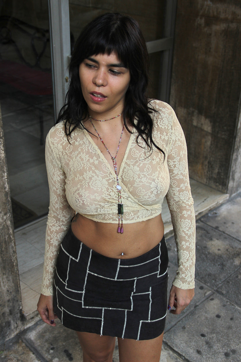 Super cute see-through tie top (S/M)