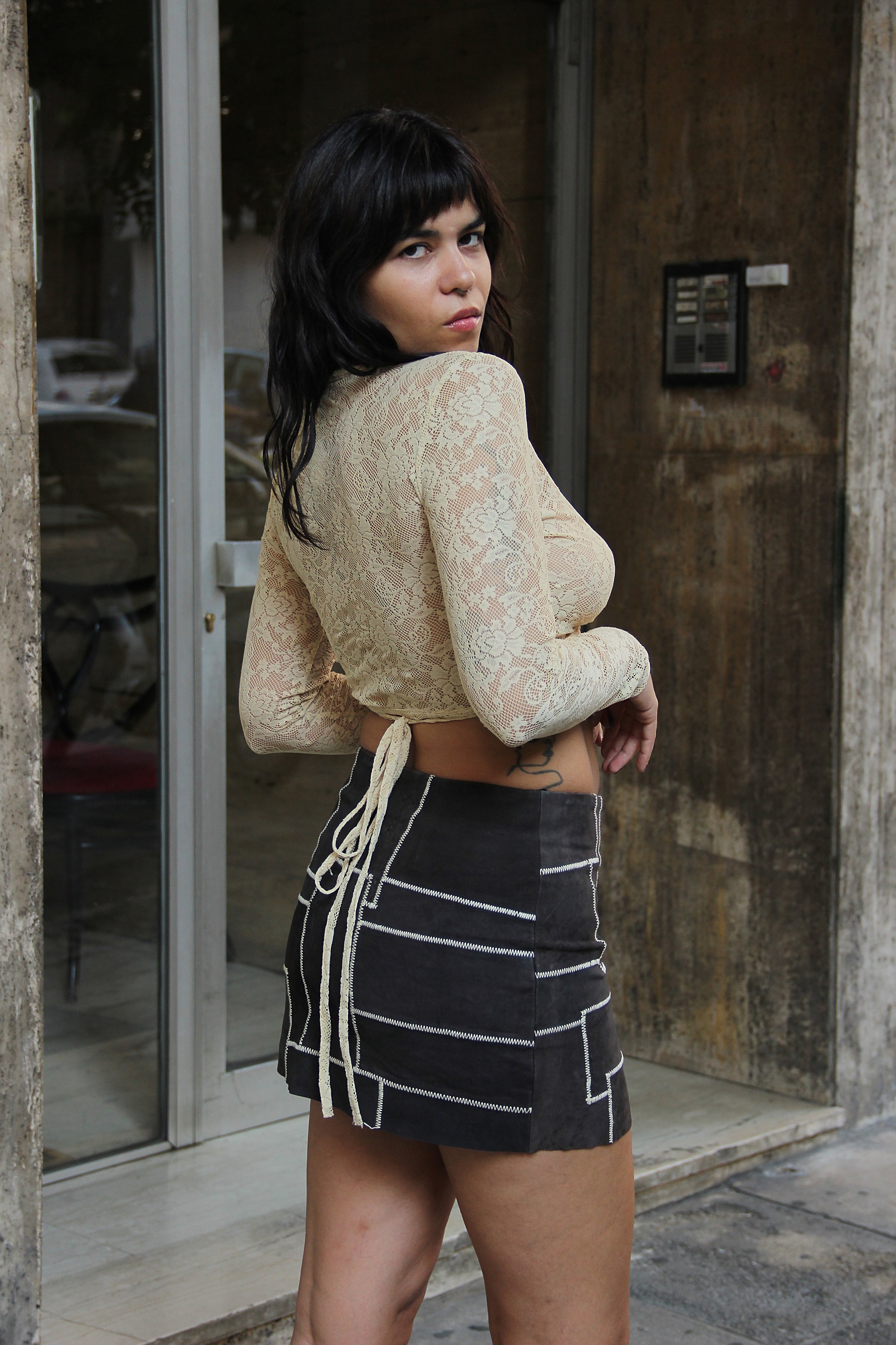 Super cute see-through tie top (S/M)