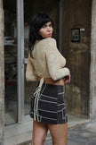 Vintage patchwork suede mini skirt (M)