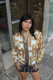 Beautiful 100% silk patterned blazer (L)