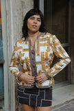 Beautiful 100% silk patterned blazer (L)