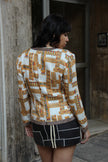 Beautiful 100% silk patterned blazer (L)
