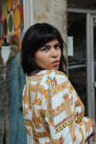 Beautiful 100% silk patterned blazer (L)