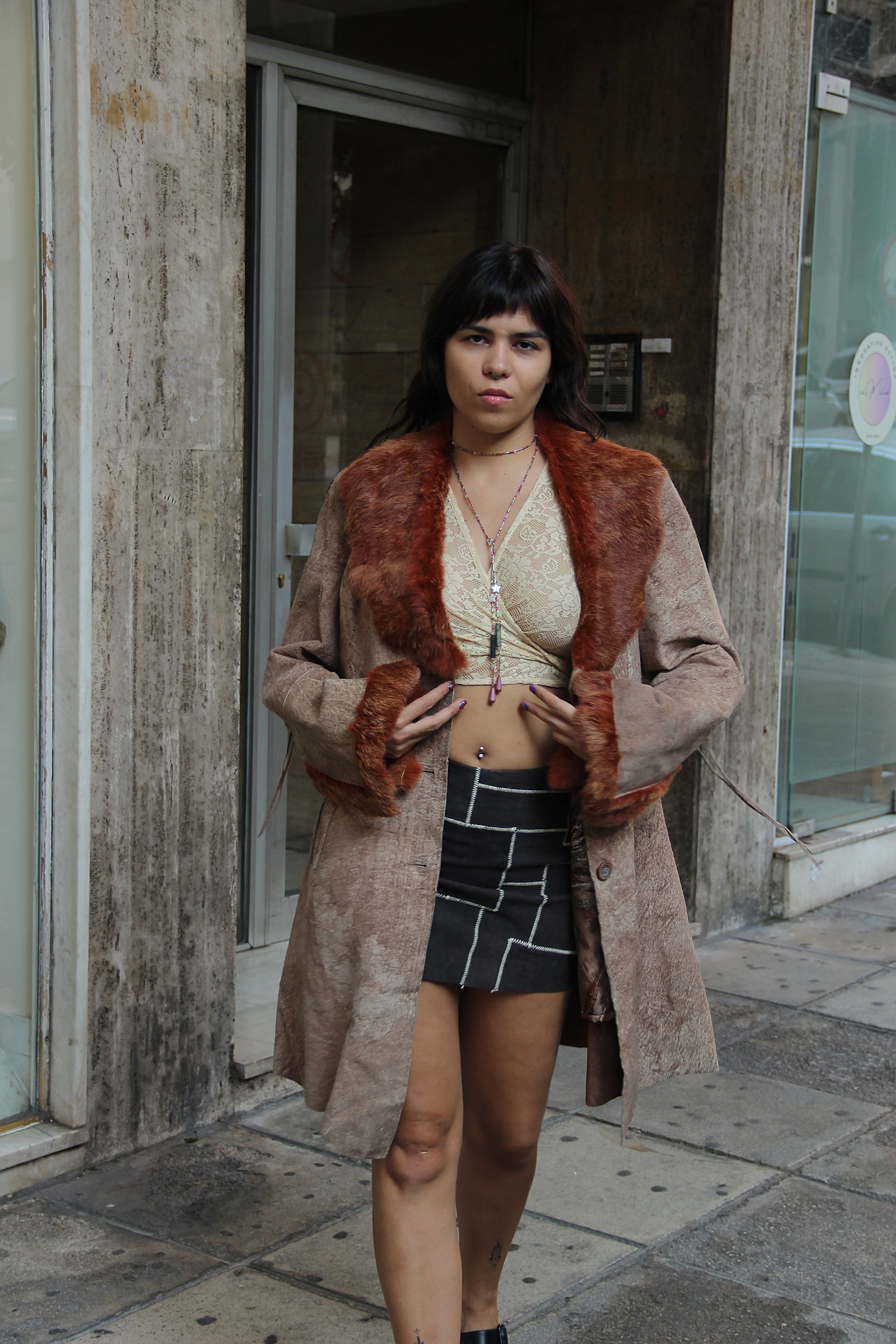 Vintage genuine leather afghan coat (XL)