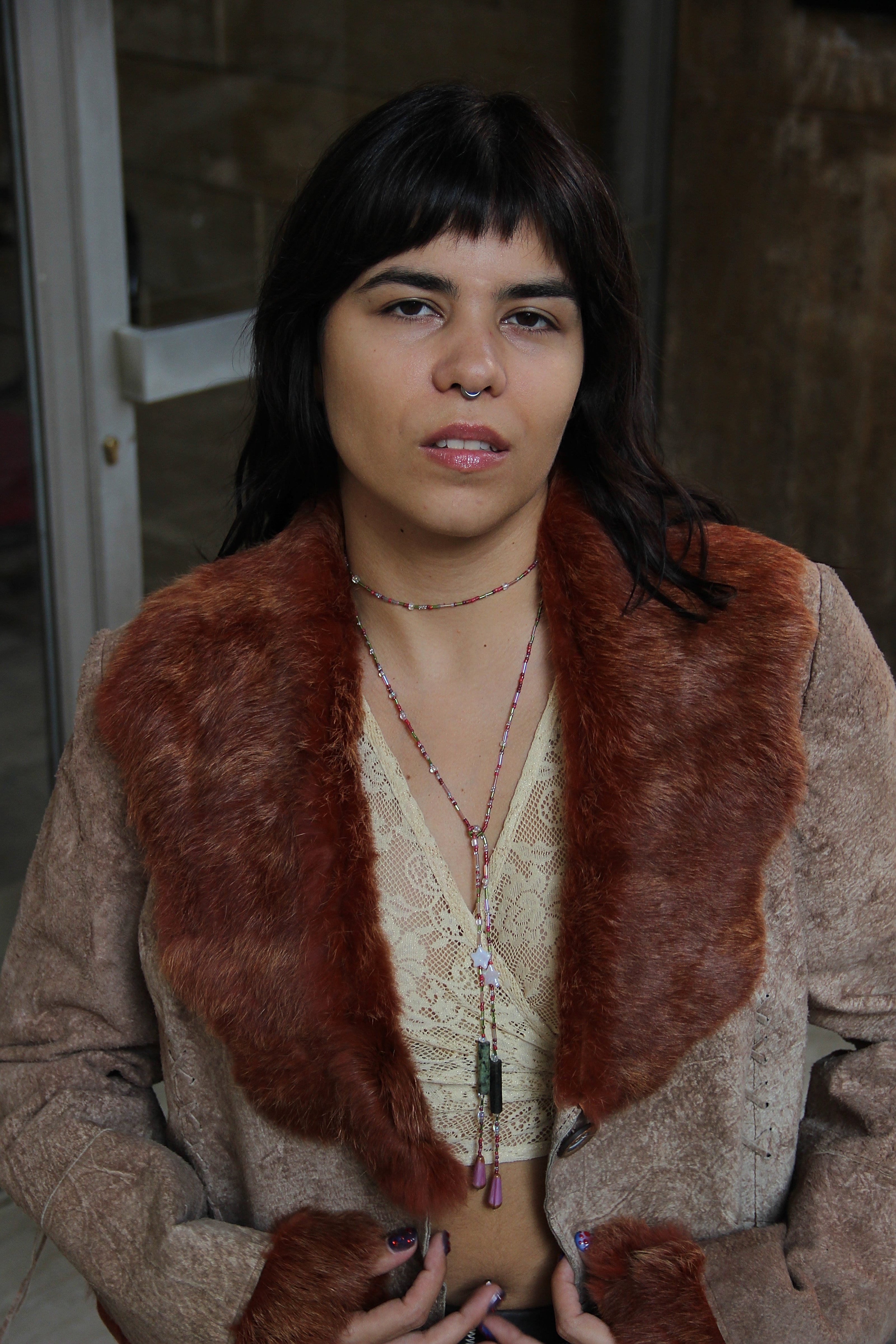 Vintage genuine leather afghan coat (XL)