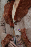 Vintage genuine leather afghan coat (XL)