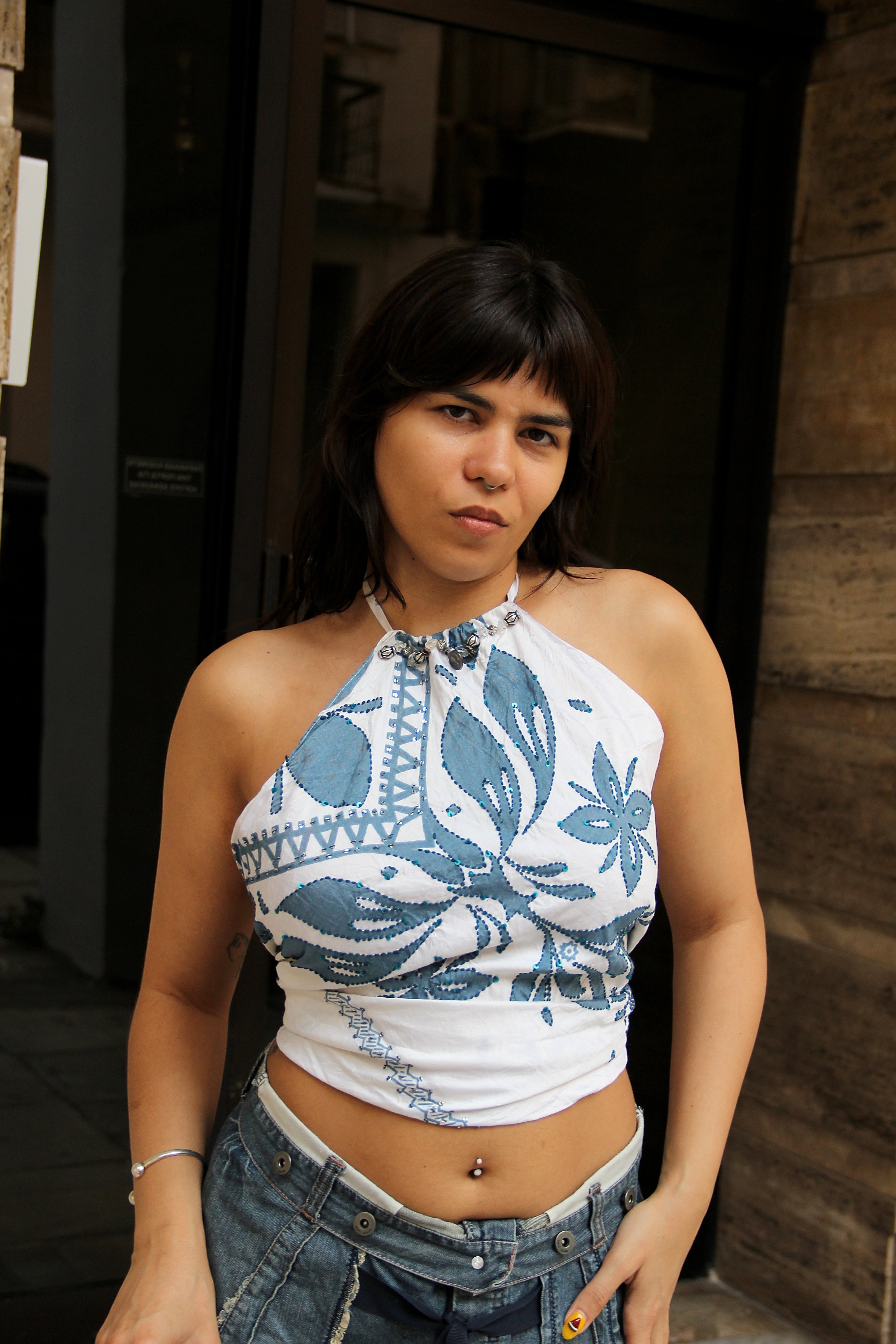 Stunning backless silk top (S/M)