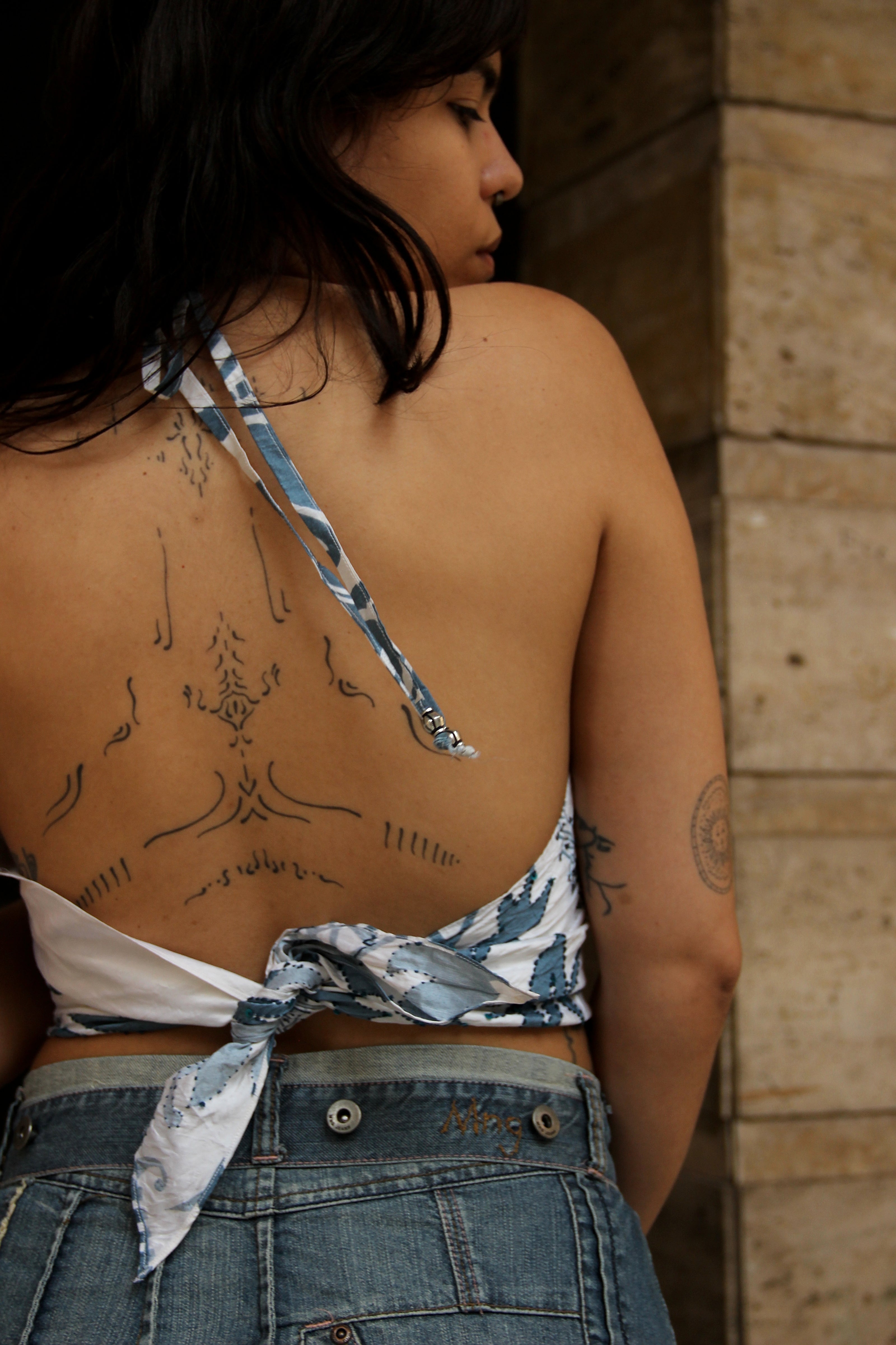 Stunning backless silk top (S/M)