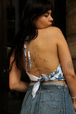 Stunning backless silk top (S/M)
