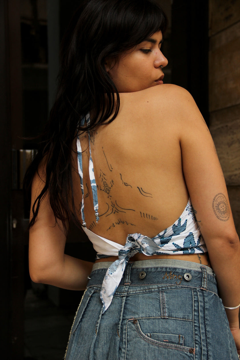 Stunning backless silk top (S/M)
