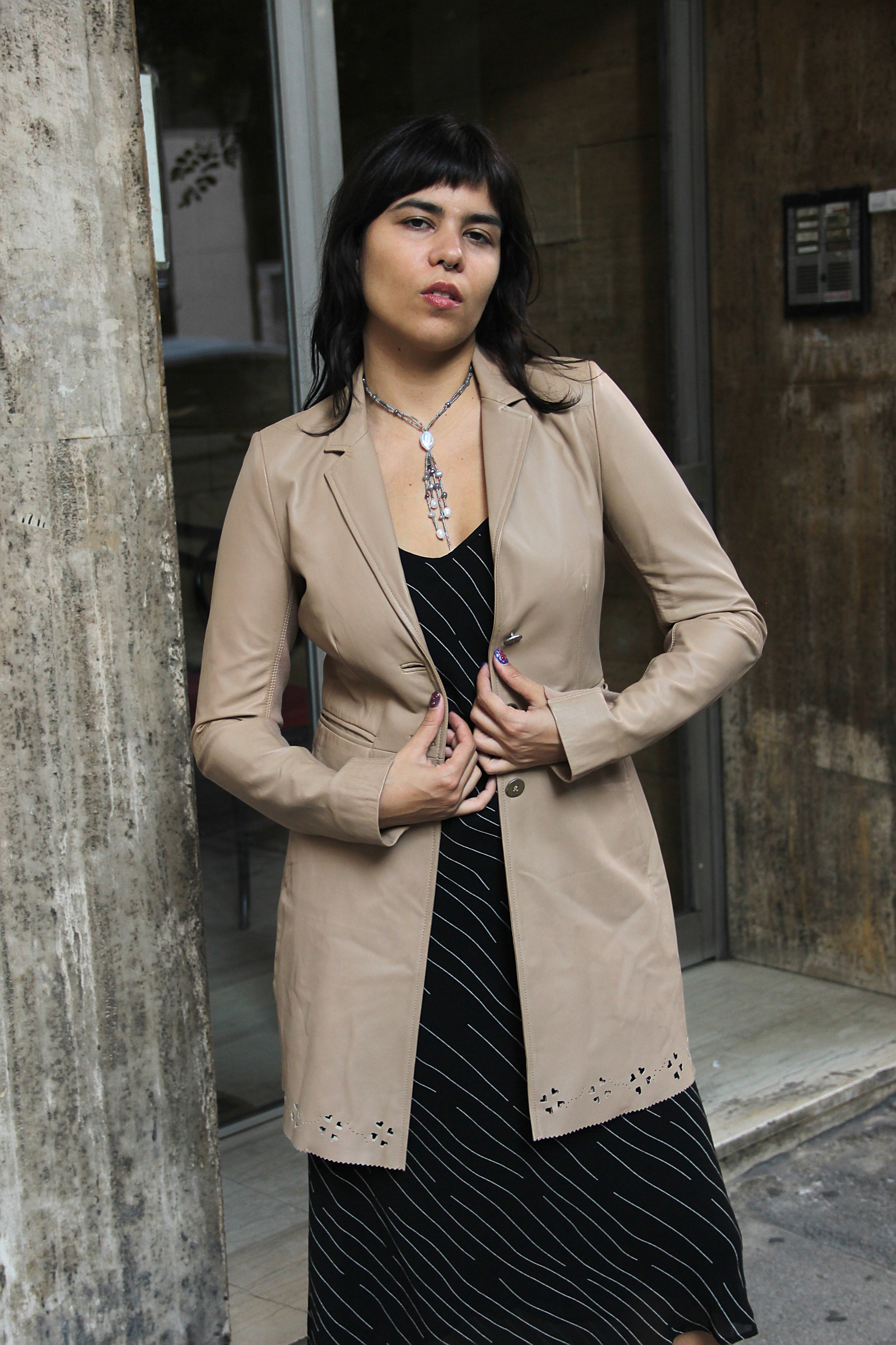 Vintage genuine leather jacket (S)