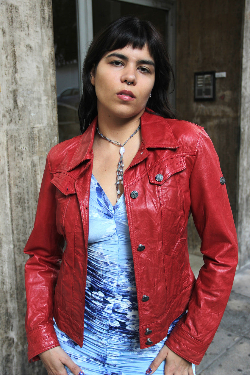 Vintage ref genuine leather jacket (M)