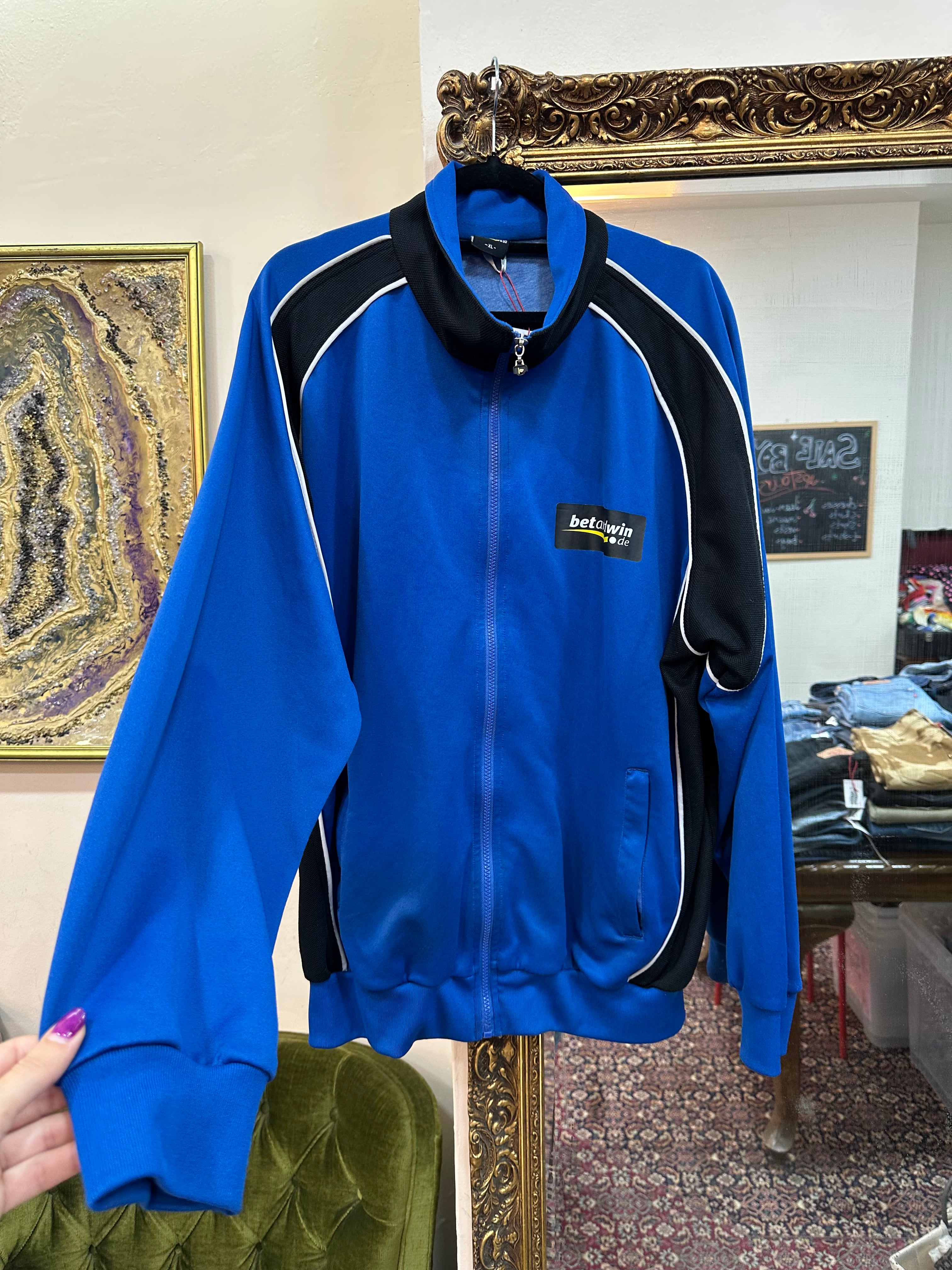 Blue track zip up