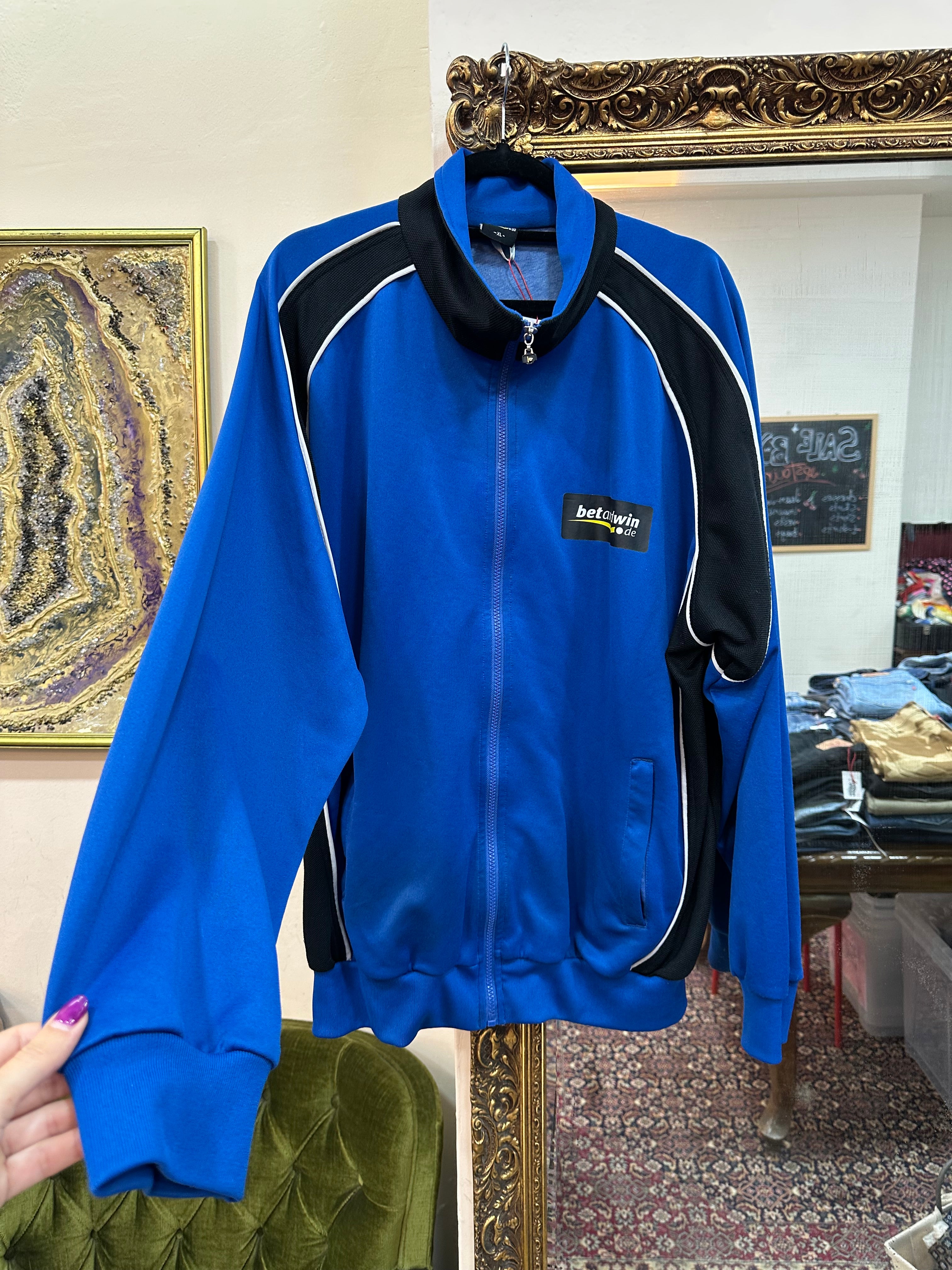 Blue track zip up