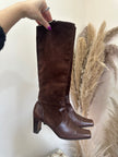 Beautiful suede & leather square heeled boots