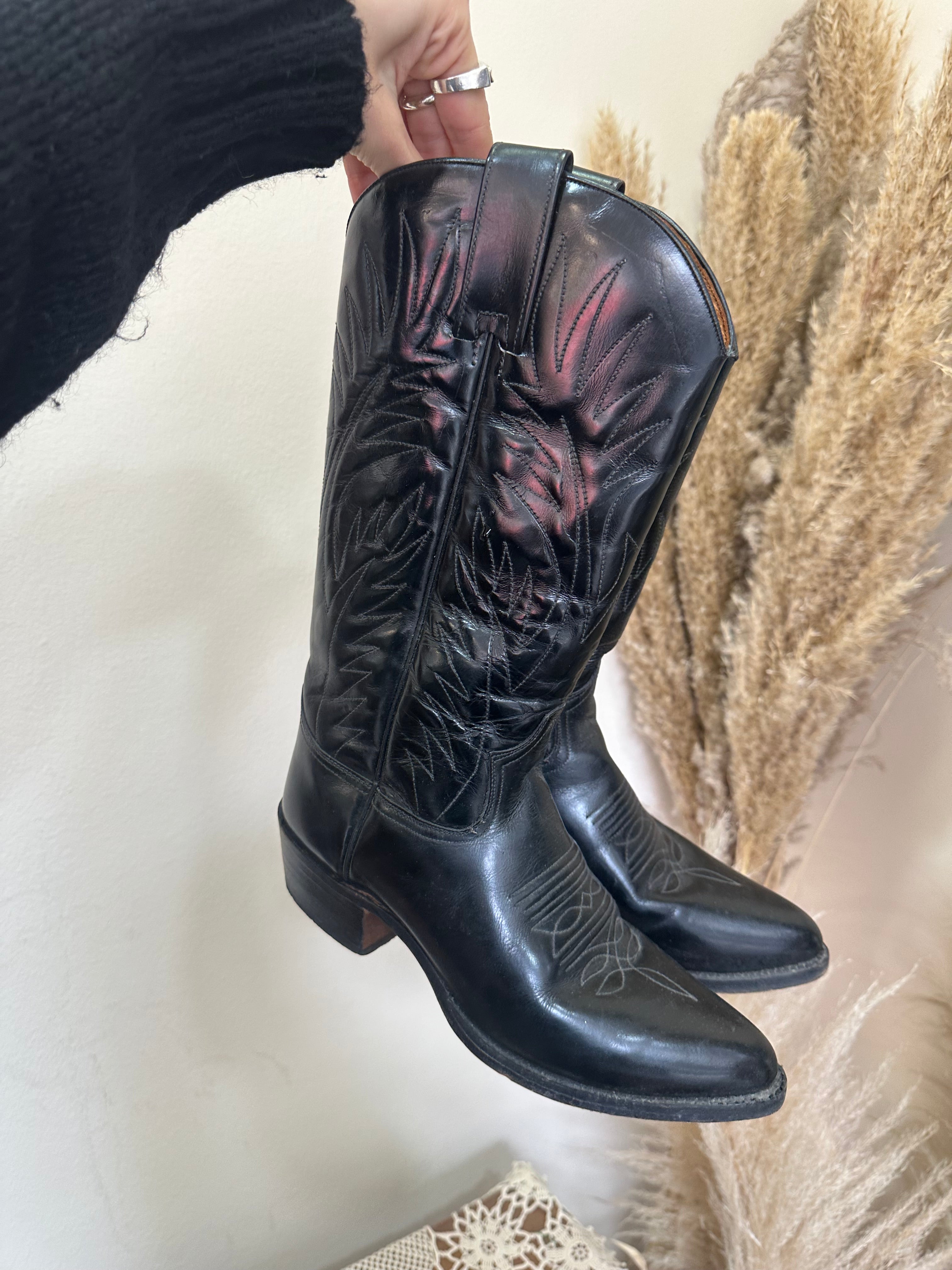 Black cowboy boots