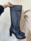 Leather heeled boots