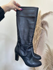 Leather heeled boots