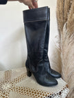 Leather heeled boots