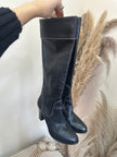 Leather heeled boots