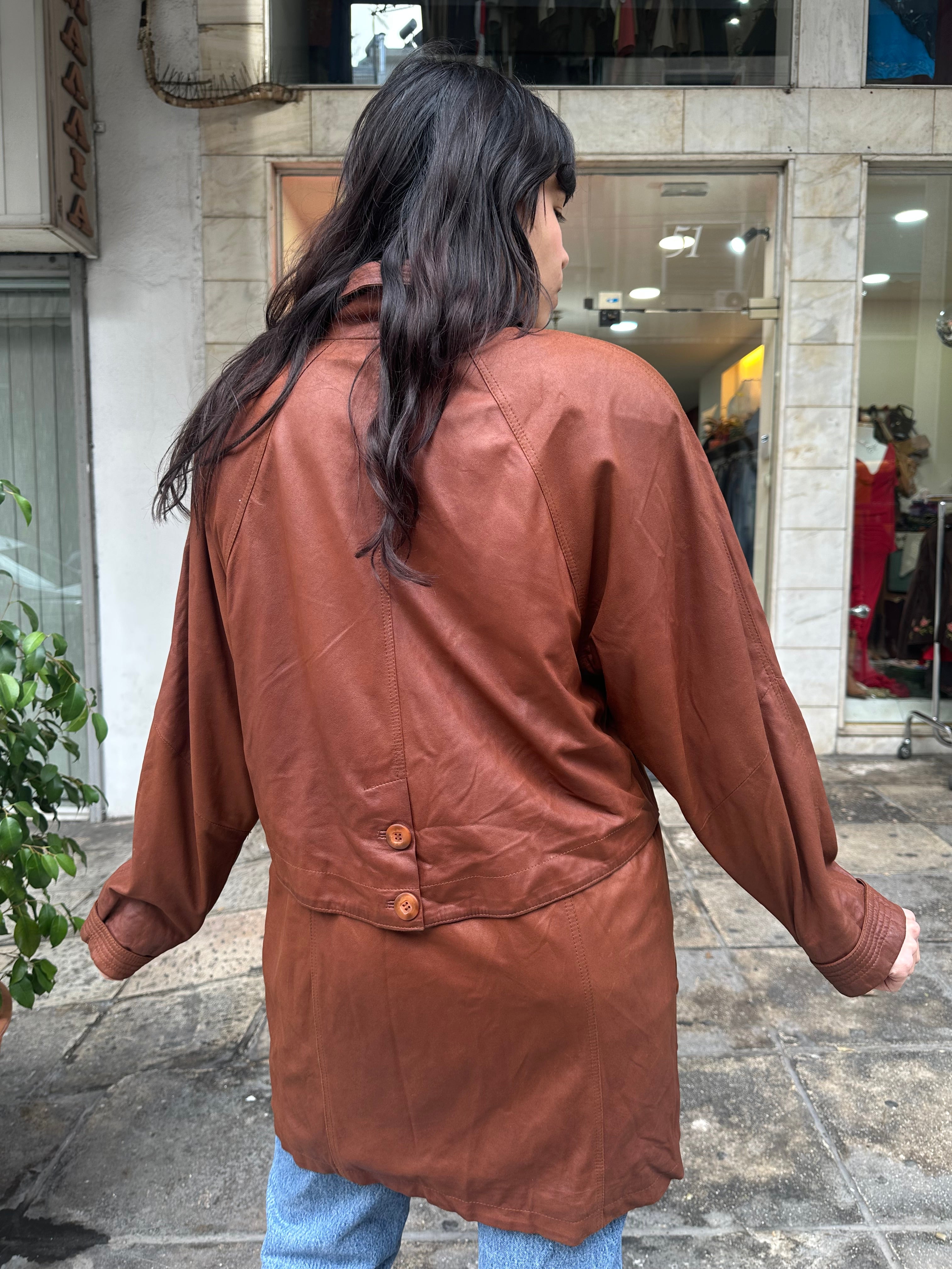 Vintage genuine leather soft jacket