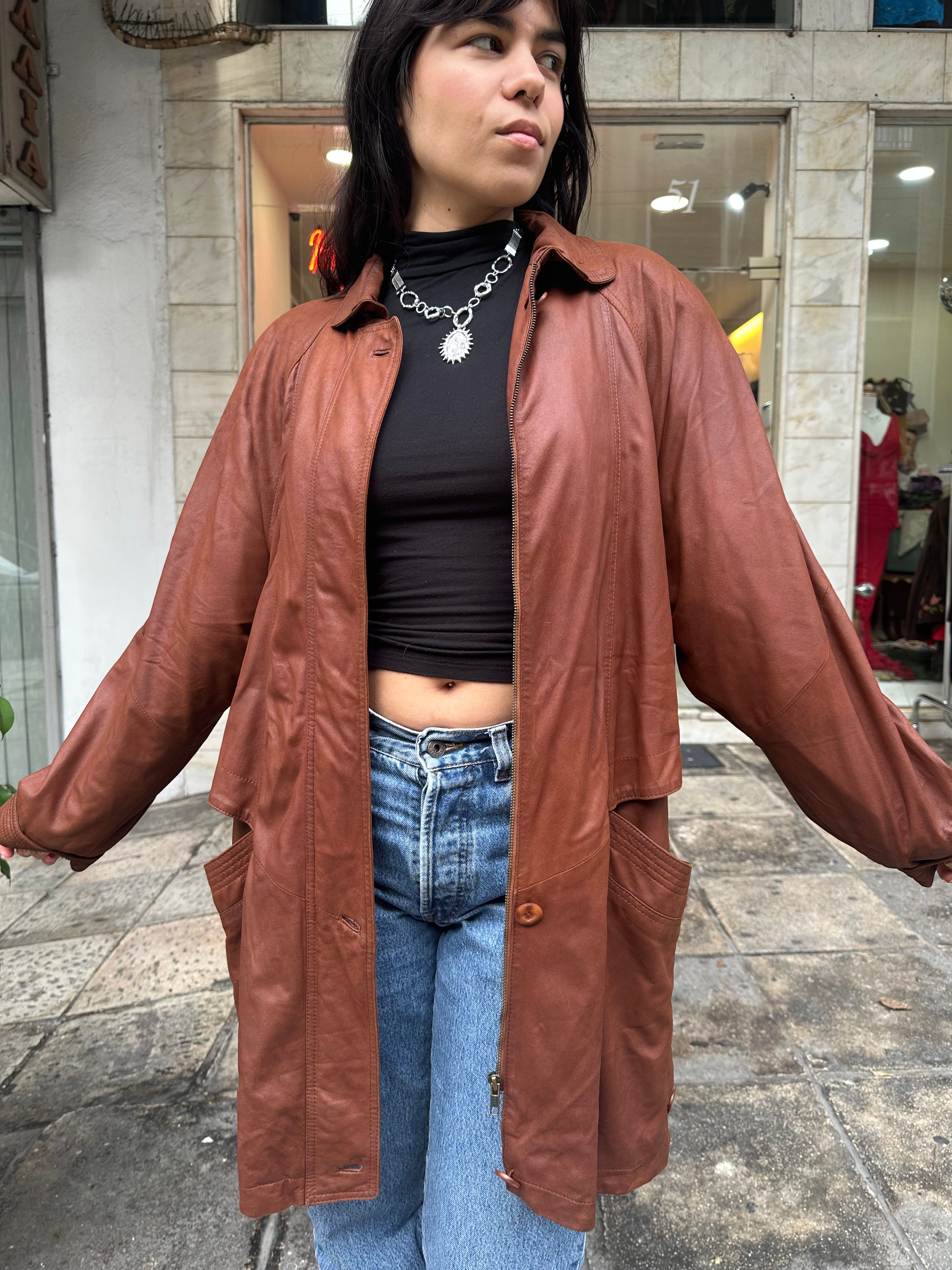 Vintage genuine leather soft jacket