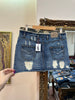 Stunning mimi denim distressed skirt