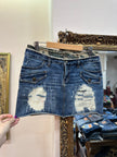 Stunning mimi denim distressed skirt