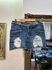 Stunning mimi denim distressed skirt